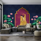 Cultural Indian wall art with vibrant designs and traditional folk elements.