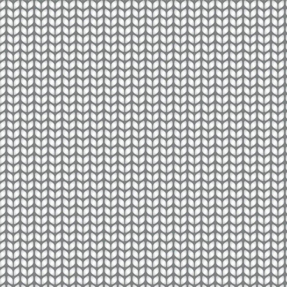 Gray knitted pattern on a white background
