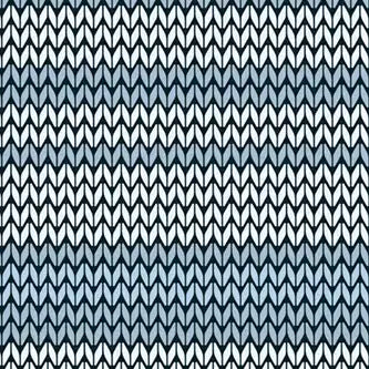 Knitted pattern with blue and white colors on a textured background