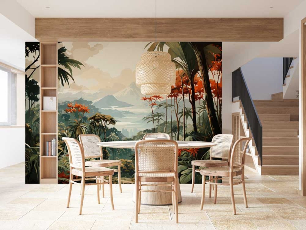 The intricate details and soothing colors of this wallpaper create a calming atmosphere, perfect for relaxation.