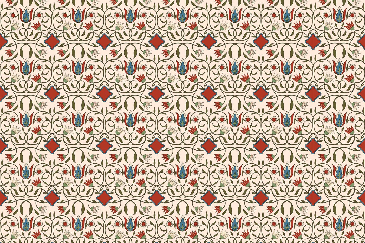 Decorative motif pattern wallpaper for elegant interiors