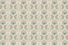 Luxurious peacock wallpaper inspired by traditional rug patterns