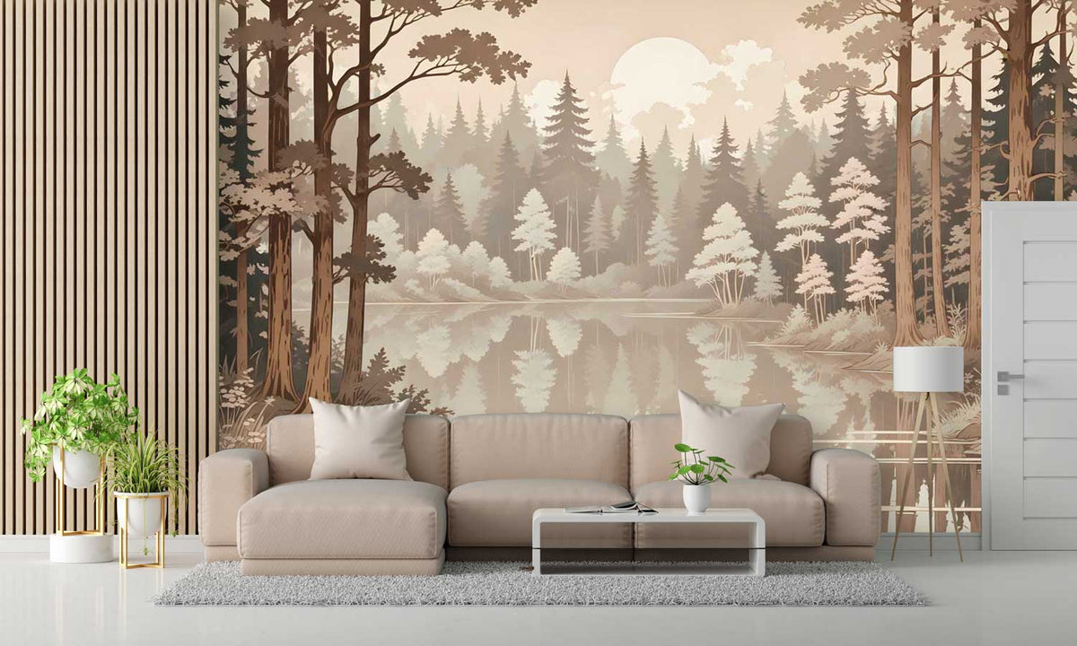 Nature wallpaper featuring morning sun and misty forest landscape