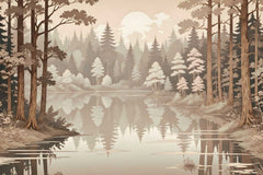 Nature wallpaper featuring morning sun and misty forest landscape