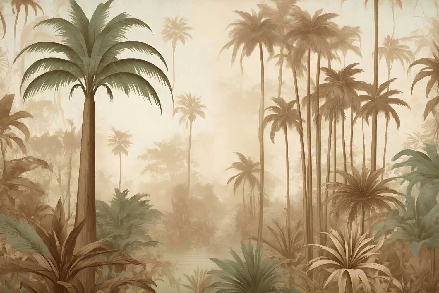 Tree printing wallpaper with upward-growing tree design