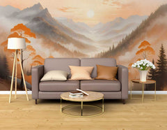 Mountain landscape wallpaper with natural textures and peaceful vibe