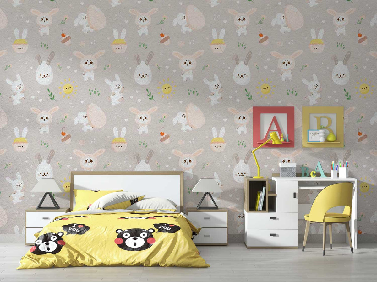 Cartoon-style wall design for nursery or playroom decoration