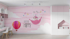 Bright and soothing baby room wallpaper with sunshine and clouds