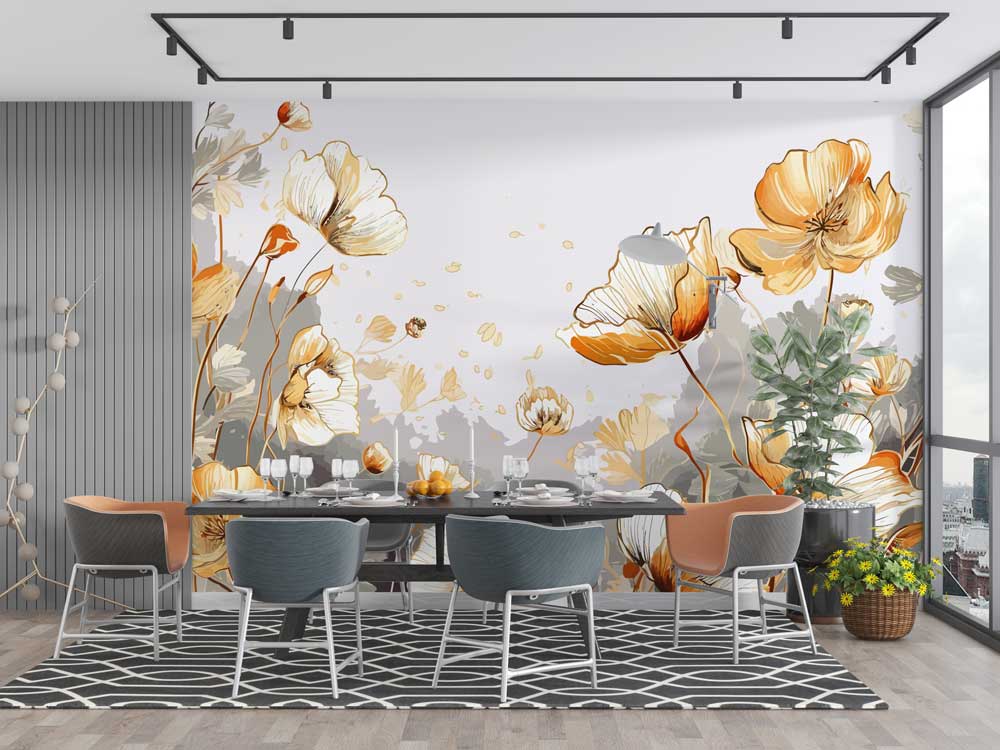 The vibrant yet subtle colors of the flowers create a perfect harmony with the surrounding decor.