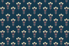 Handcrafted-style wallpaper with Indian folk art-inspired motif patterns.