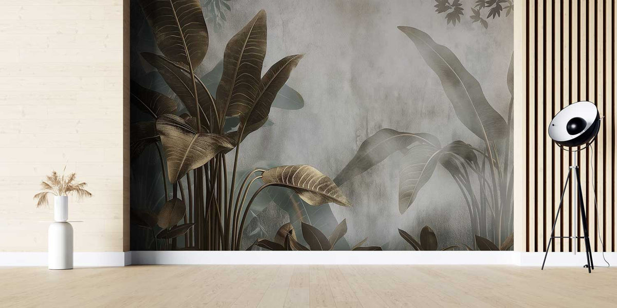 Minimalist banana leaf illustration for wallpaper
