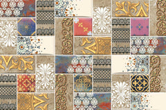 Collage of various decorative tiles with intricate patterns. Custom floral pattern wallpaper for living room decor
Peel and stick geometric wallpaper for kids bedroom
Nature-inspired wallpaper for home office walls